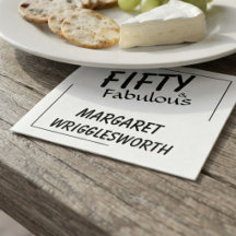 Elegant Fifty & Fabulous svart typografi