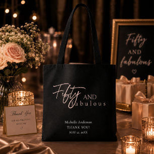 Elegant Fifty och fantastisk svart födelsedagspres Tygkasse
