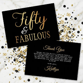Elegant Fifty och fantastiskt! 50-årsfest Tack Kort
