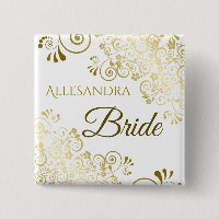 Elegant Filigree Bride Bröllop Namn bricka