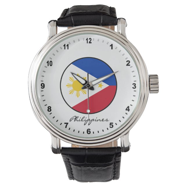 Elegant Filippinerna Watch & Philippine Flagga Armbandsur (Framsida)