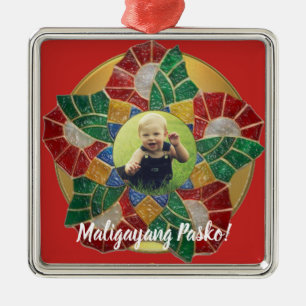 Elegant filippinsk Parolstil, FilAm, Philippines Julgransprydnad Metall