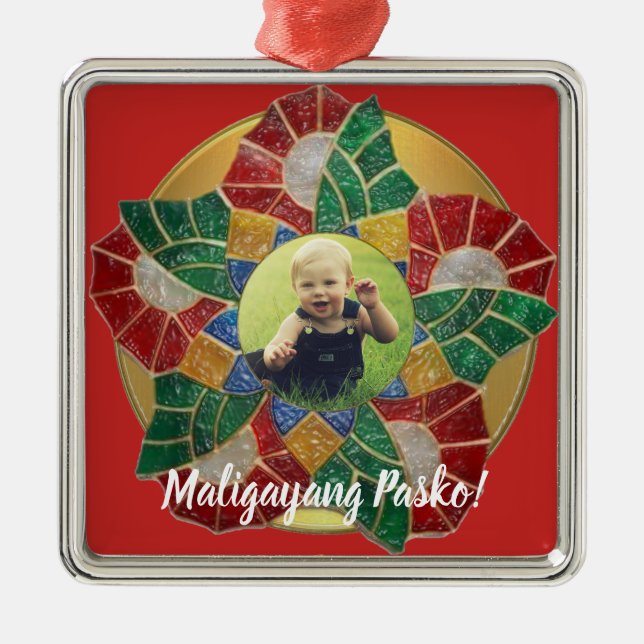 Elegant filippinsk Parolstil, FilAm, Philippines Julgransprydnad Metall (Framsidan)