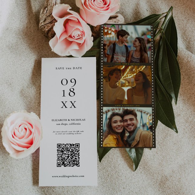 Elegant Filmremsa Fotobox | QR-kod  Spara Datumet (Skapare uppladdad)