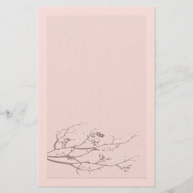 Elegant filt körsbärsblomster brevpapper (Framsida)