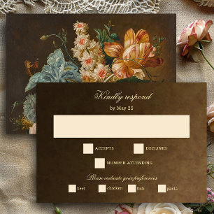 Elegant Fin Konst Blommor Stilleben Bröllop OSA Kort