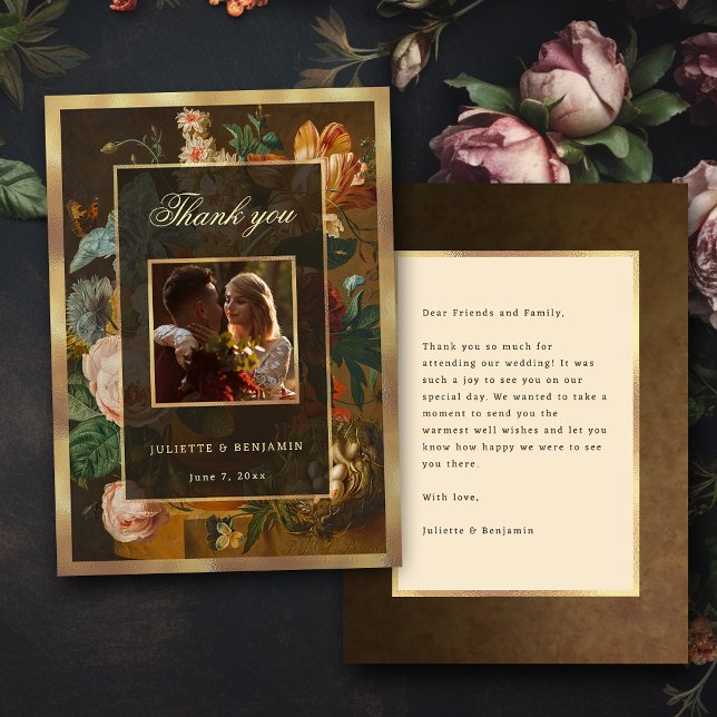 Elegant Fine Art Floral Still Life Wedding Tack Kort (Skapare uppladdad)