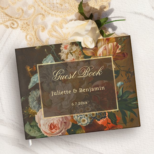 Elegant Finkonst Blommor Stilleben Bröllop Gästböcker (Skapare uppladdad)