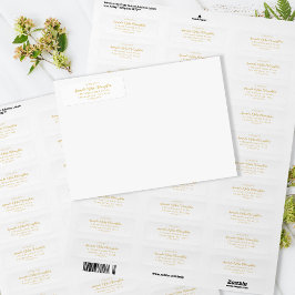 Elegant Fintvätt Guld Calligraphy-Returadress Returadress Etikett