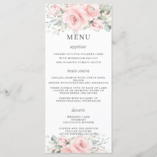 Elegant Fintvätt med Blommigt för Rosa, Bröllop-m Program