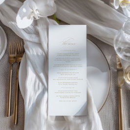 Elegant Fintvätt Minimalistisk vit Bröllop-meny Meny