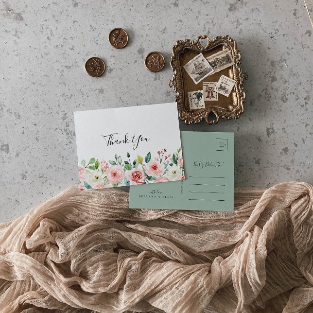 Elegant Finurlig Höstblomma Tack Vykort (Skapare uppladdad)