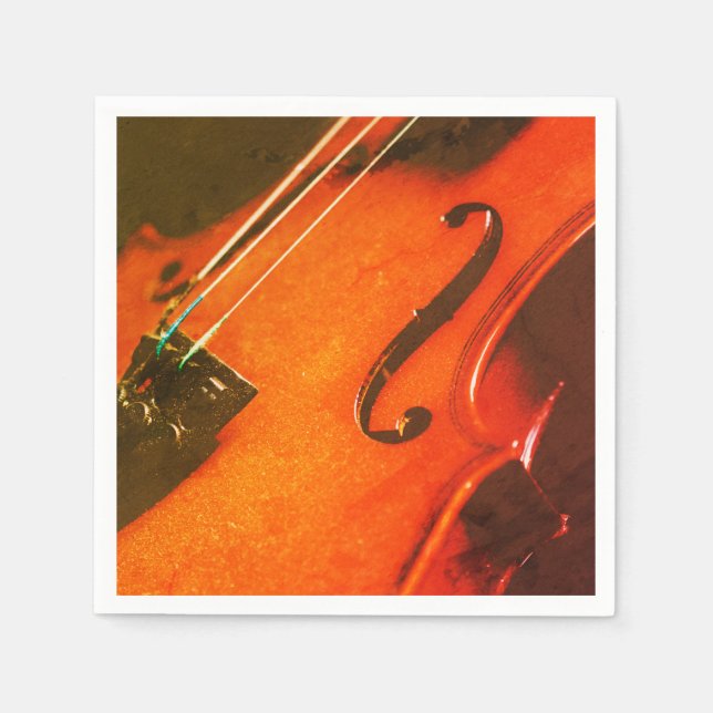 Elegant fiolin instrumentmusik pappersservett (Framsidan)