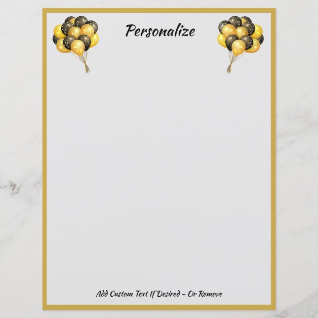 Elegant Firande Balloons Black & Guld (Framsida)