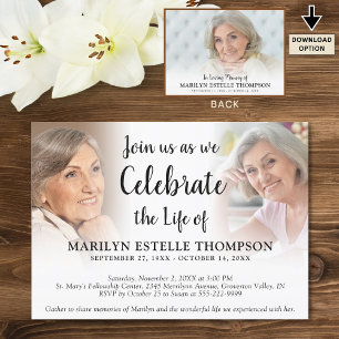 Elegant Firande i Life 3 Photos Memorial Invi Inbjudningar