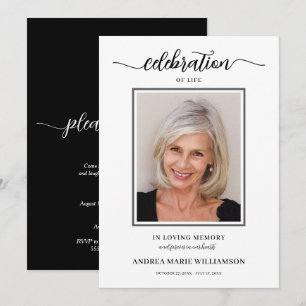 Elegant Firande i Life Funeral Memorial Inbjudningar