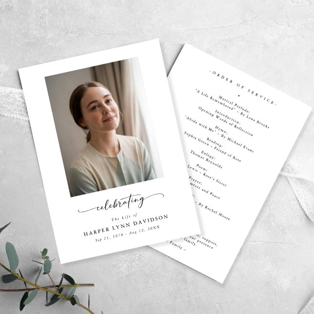 Elegant Firande i livets fotobegravningsprogram Program (Skapare uppladdad)