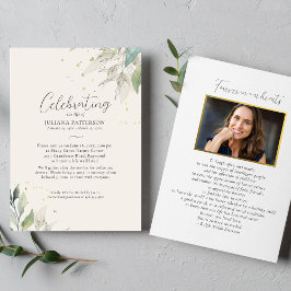 Elegant Firande of Life botanicals, begraver Inbjudningar