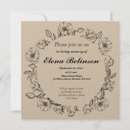 Elegant Firande of Life Memorial begravning Invit Inbjudningar