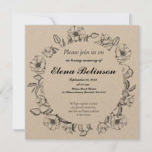 Elegant Firande of Life Memorial begravning Invit Inbjudningar