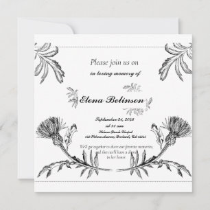 Elegant Firande of Life Memorial begravning Invit Inbjudningar