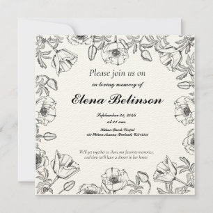 Elegant Firande of Life Memorial begravning Invit Inbjudningar