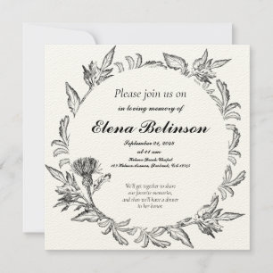 Elegant Firande of Life Memorial begravning Invit Inbjudningar