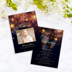 Elegant Firande of Life Photo Memorial Inbjudningar