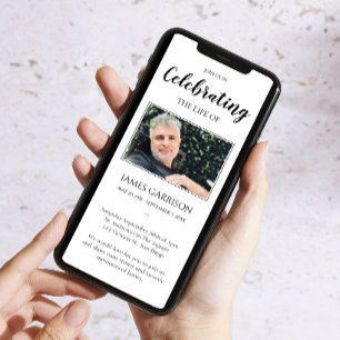 Elegant Firande of Life Photo Memorial Inbjudningar