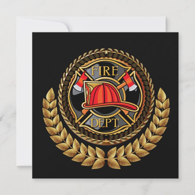 Elegant Fire Department Inbjudningar (Framsida)