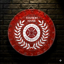 Elegant Fire House Station Red Marble White Laurel