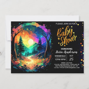 Elegant Fireflies Whimsiic Baby Shower Inbjudningar