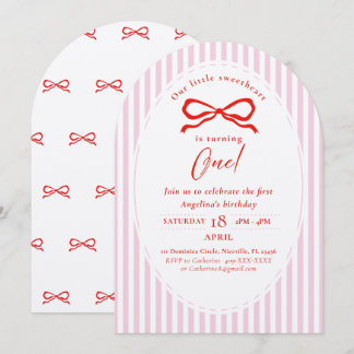 Elegant First Birthday Invitation. Inbjudningar