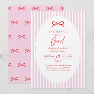 Elegant First Birthday Invitation. Inbjudningar
