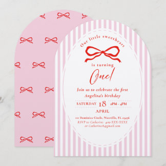 Elegant First Birthday Invitation. Inbjudningar