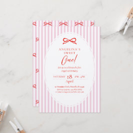 Elegant First Birthday Invitation. Inbjudningar