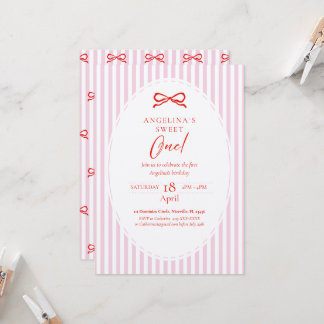 Elegant First Birthday Invitation. Inbjudningar