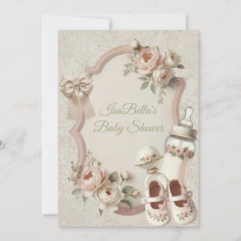 Elegant First Bloom Baby Shower Floral Invitation Inbjudningar