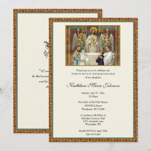 Elegant First Heliga Communion Boy Girl Inbjudningar