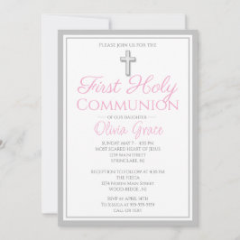Elegant First Heliga Communion Inbjudan for Girls
