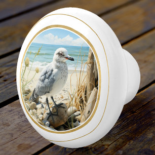 Elegant Fiskmås Beach-kusten Knopp