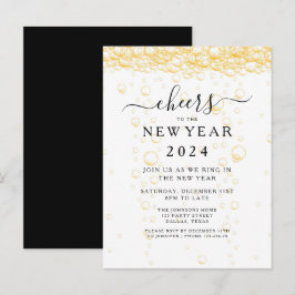 Elegant Fizz Nyårsfest Inbjudan Vykort