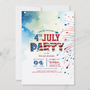 Elegant Fjärde juli Party I-fyrverkerier Inbjudningar