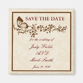 Elegant fjäril bröllop Save The Date Magnet