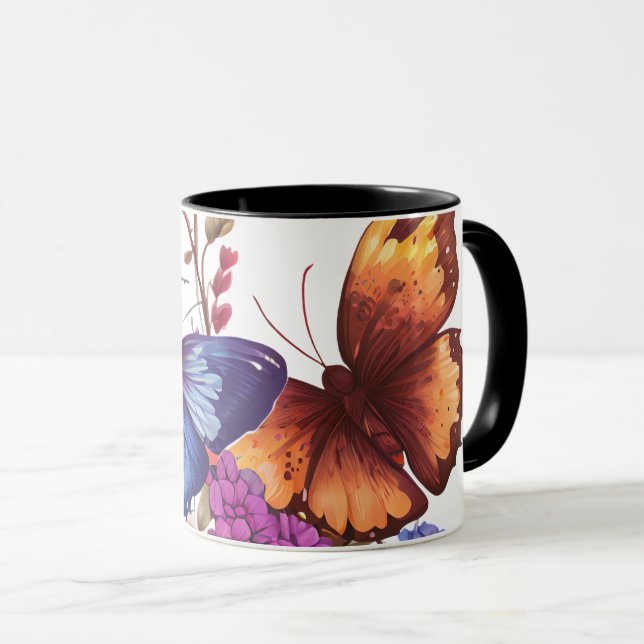 Elegant fjäril kaffemugg (Framsida höger)
