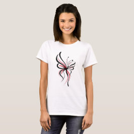 Elegant Fjäril Linje Konst T Shirt