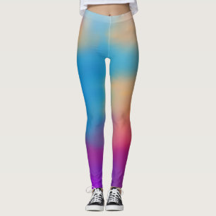 Elegant fjäril och färgrik solnedgångsdesign leggings