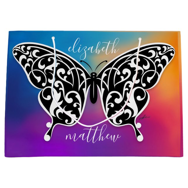 Elegant fjäril presentpåse design av Eksi (Framsidan)