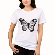 Elegant fjäril t-shirt för kvinnor 