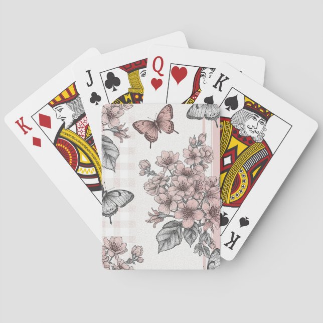 Elegant fjärilsblomning (1) casinokort (Baksidan)